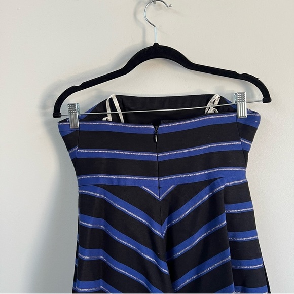 *NEW* Halston Heritage Strapless Metallic Stripe Fit Flare Dress - Picture 8 of 11